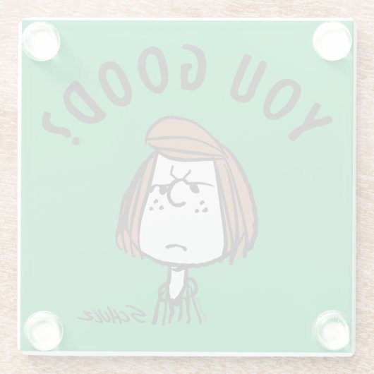 Peanuts | Peppermint Patty Ben je goed? Glazen Onderzetter (Achterkant)