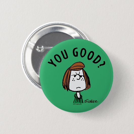 Peanuts | Peppermint Patty Ben je goed? Ronde Button 5,7 Cm (Voorkant /achterkant)