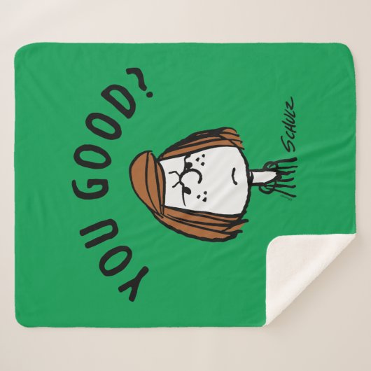 Peanuts | Peppermint Patty Ben je goed? Sherpa Deken (Voorkant (horizontaal))