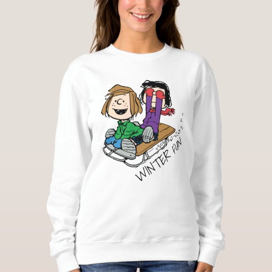Peanuts | Peppermint Patty & Marcie sleeën Trui (Voorkant)