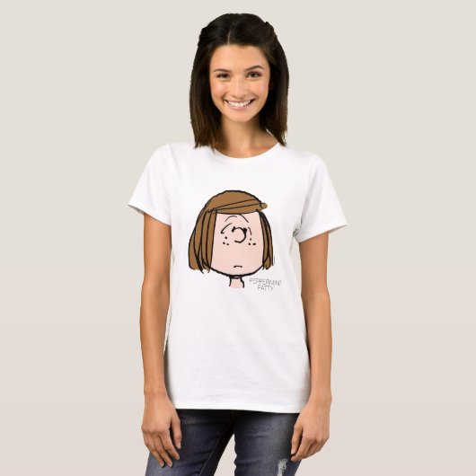 Peanuts | Peppermint Patty Verward gezicht T-shirt (Voorkant volledig)