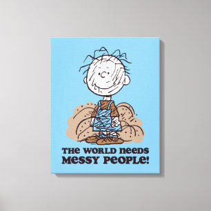 Peanuts   Pigpen De wereld heeft rommelige mensen  Canvas Afdruk