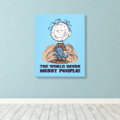 Peanuts | Pigpen De wereld heeft rommelige mensen  Canvas Afdruk (Insitu (Houten vloer))