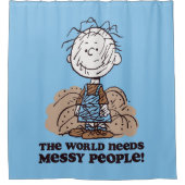 Peanuts | Pigpen De wereld heeft rommelige mensen Douchegordijn (Voorkant)