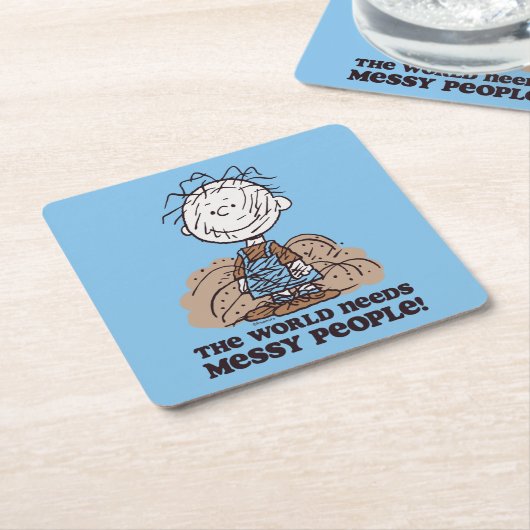 Peanuts | Pigpen De wereld heeft rommelige mensen Kartonnen Onderzetters (Schuin)