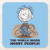 Peanuts | Pigpen De wereld heeft rommelige mensen Kartonnen Onderzetters (Voorkant)