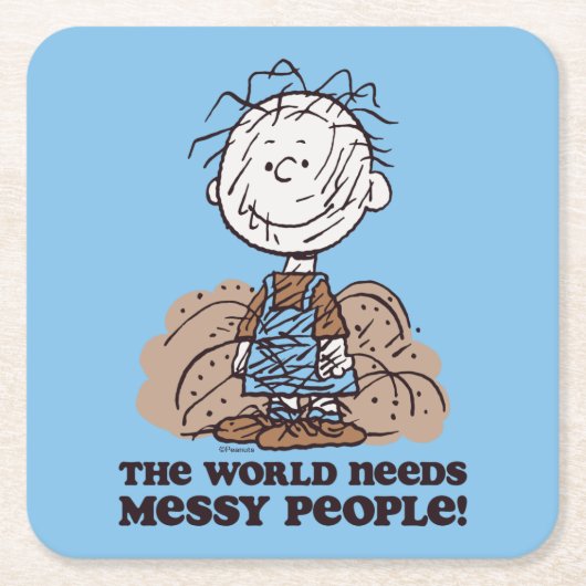 Peanuts | Pigpen De wereld heeft rommelige mensen Kartonnen Onderzetters (Voorkant)