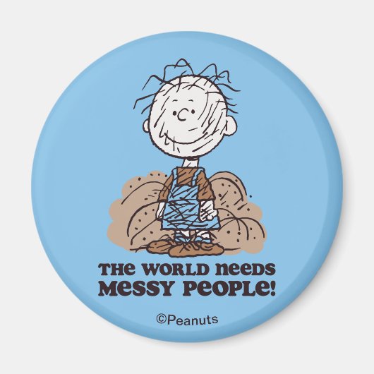 Peanuts | Pigpen De wereld heeft rommelige mensen Magneet (Voorkant)