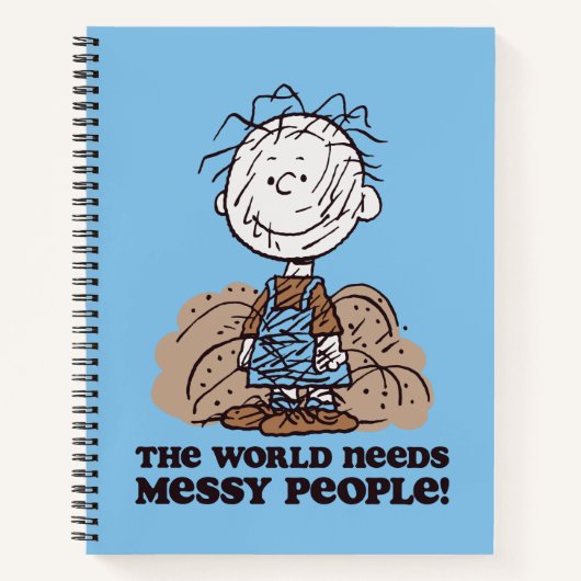 Peanuts | Pigpen De wereld heeft rommelige mensen Notitieboek (Voorkant)