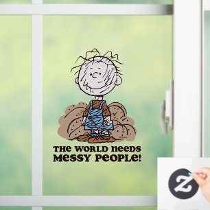 Peanuts   Pigpen De wereld heeft rommelige mensen  Raamsticker
