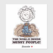 Peanuts | Pigpen De wereld heeft rommelige mensen Sticker (Vel)