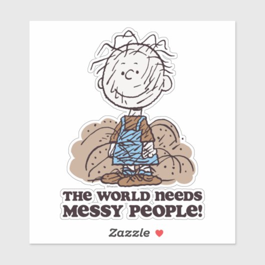 Peanuts | Pigpen De wereld heeft rommelige mensen  Sticker (Vel)