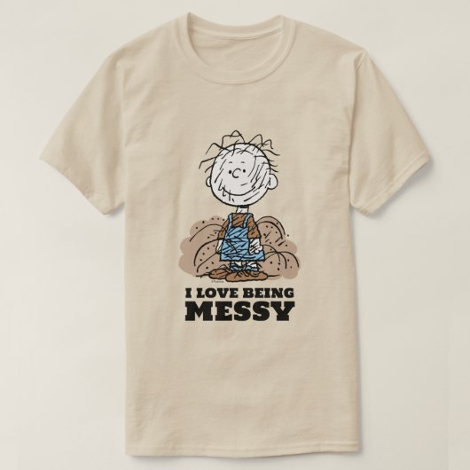 Peanuts | Pigpen De wereld heeft rommelige mensen  T-shirt (Design voorkant)