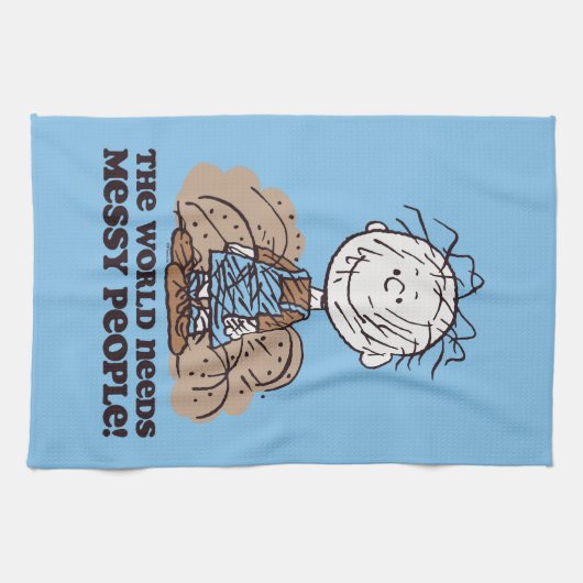 Peanuts | Pigpen De wereld heeft rommelige mensen Theedoek (Horizontaal)
