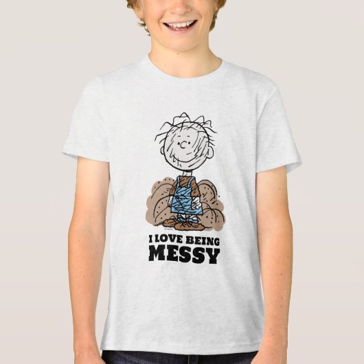 Peanuts | Pigpen De wereld heeft rommelige mensen  Tri-Blend Shirt (Voorkant)