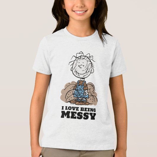 Peanuts | Pigpen De wereld heeft rommelige mensen Tri-Blend Shirt (Voorkant)