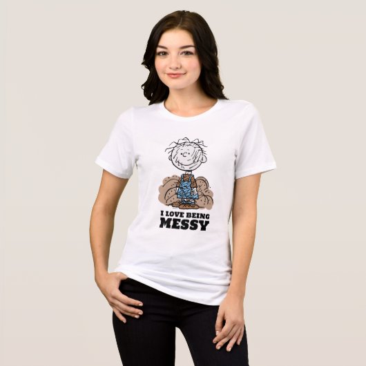 Peanuts | Pigpen De wereld heeft rommelige mensen  Tri-Blend Shirt (Voorkant volledig)