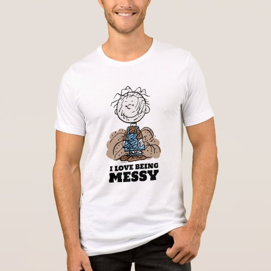 Peanuts | Pigpen De wereld heeft rommelige mensen  Tri-Blend Shirt (Voorkant)