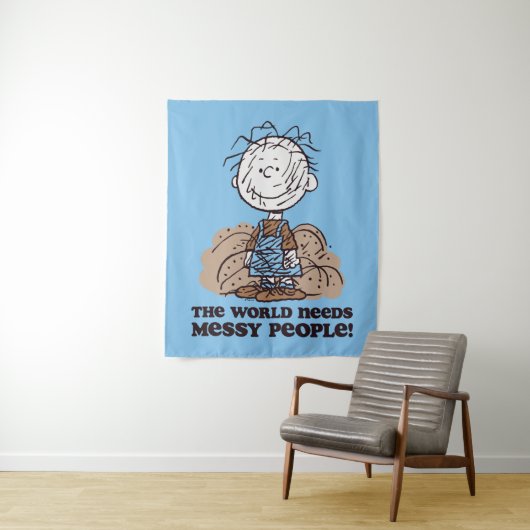 Peanuts | Pigpen De wereld heeft rommelige mensen Wandkleed (In situ)