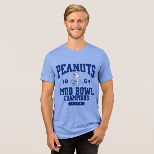 Peanuts | Pigpen Mud Bowl Champions 1954 Tri-Blend Shirt (Voorkant volledig)