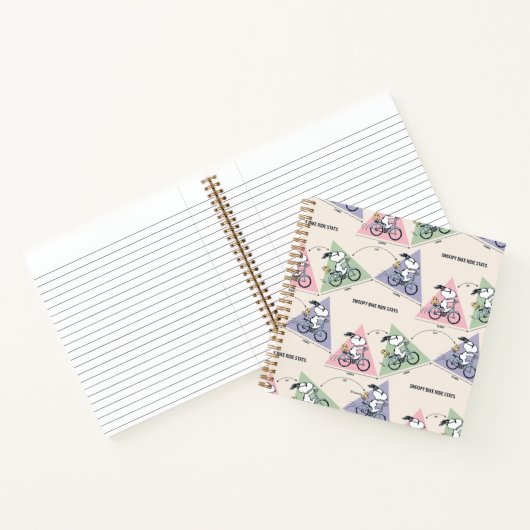 Peanuts | Ritstatistieken van Snoopy's fiets Notitieboek (Binnen)