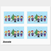 Peanuts | Rondom de Kerstboom Rechthoekige Sticker (Vel)