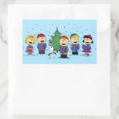 Peanuts | Rondom de Kerstboom Rechthoekige Sticker (Tas)