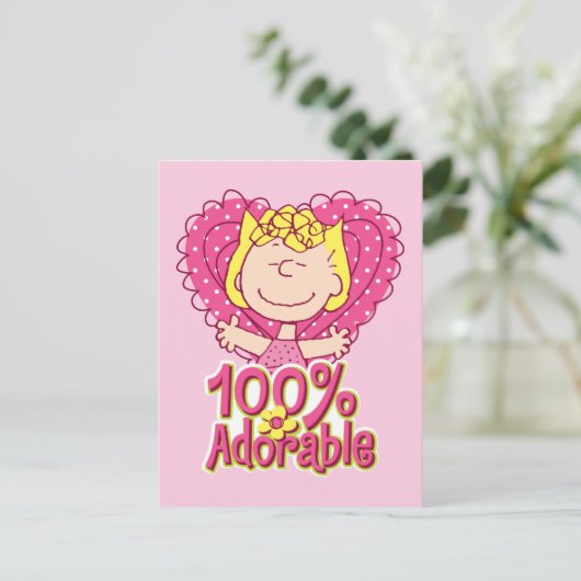 Peanuts | Sally 100% Schattig Briefkaart (Staand voorkant)
