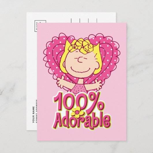 Peanuts | Sally 100% Schattig Briefkaart (Voorkant / Achterkant)