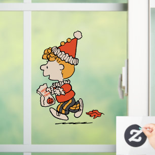 Peanuts Sally Clown Kostuum Halloween Raamsticker