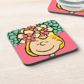 Peanuts | Sally half & half bloemen Bier Onderzetter (Linkerzijde)