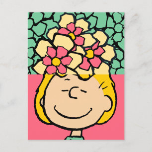 Peanuts   Sally half & half bloemen Briefkaart
