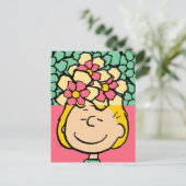 Peanuts | Sally half & half bloemen Briefkaart (Staand voorkant)