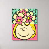 Peanuts | Sally half & half bloemen Canvas Afdruk (Voorkant)