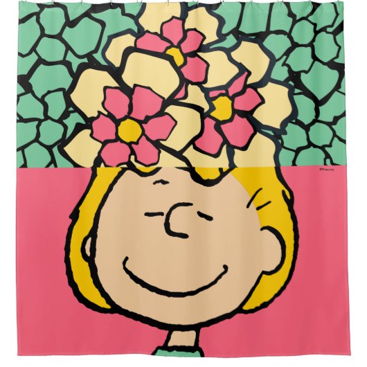 Peanuts | Sally half & half bloemen Douchegordijn (Voorkant)