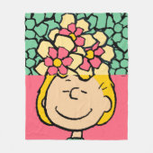 Peanuts | Sally half & half bloemen Fleece Deken (Voorkant)