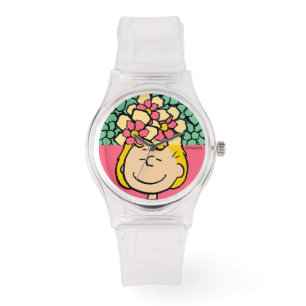 Peanuts   Sally half & half bloemen Horloge