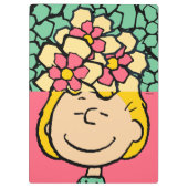 Peanuts | Sally half & half bloemen Klembord (Achterkant)
