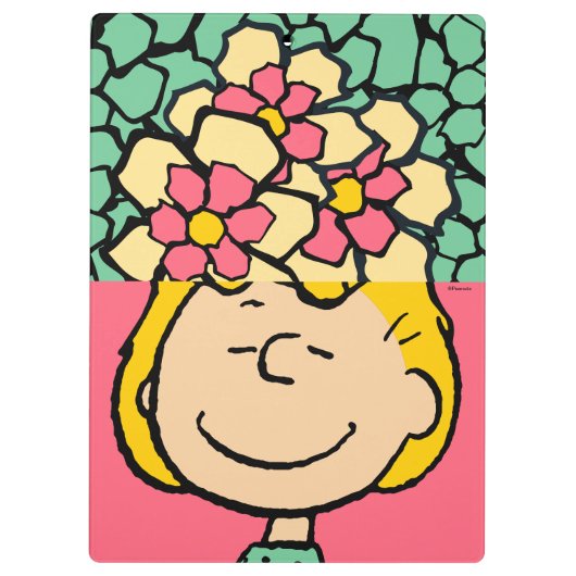 Peanuts | Sally half & half bloemen Klembord (Achterkant)