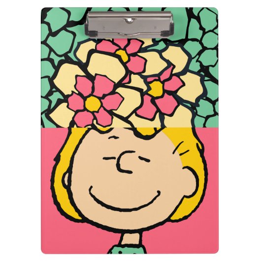 Peanuts | Sally half & half bloemen Klembord (Voorkant)