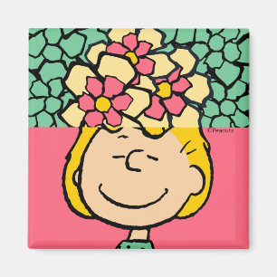 Peanuts   Sally half & half bloemen Magneet