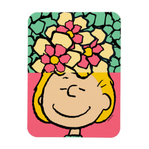 Peanuts   Sally half & half bloemen Magneet