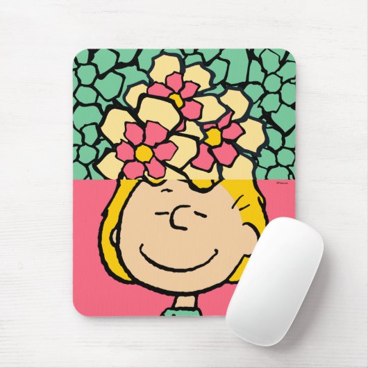 Peanuts | Sally half & half bloemen Muismat (Met muis)