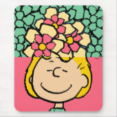 Peanuts | Sally half & half bloemen Muismat (Voorkant)