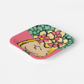 Peanuts | Sally half & half bloemen Papieren Bordje (Gebogen)