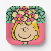Peanuts | Sally half & half bloemen Papieren Bordje (Voorkant)