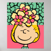Peanuts | Sally half & half bloemen Poster (Voorkant)