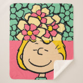 Peanuts | Sally half & half bloemen Sherpa Deken (Voorkant)