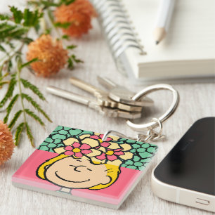 Peanuts   Sally half & half bloemen Sleutelhanger