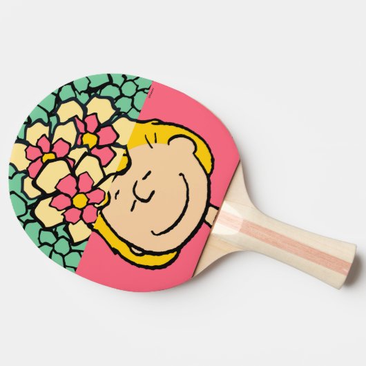 Peanuts | Sally half & half bloemen Tafeltennisbatje (Zijkant)